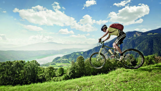 Mountainbiker in Aktion