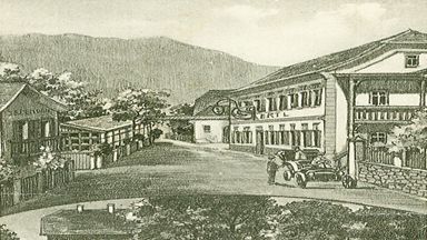 alte Zeichnung von Gasthof